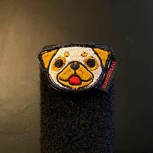 PUG CARLINO DOG VELCRO PATCH