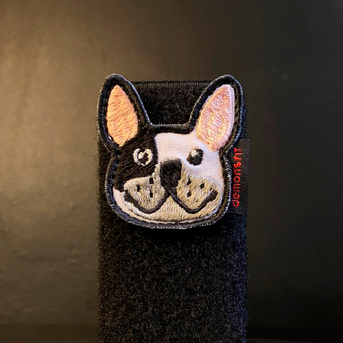 DOGGY BLACK AND GREY VELCRO PATCH
