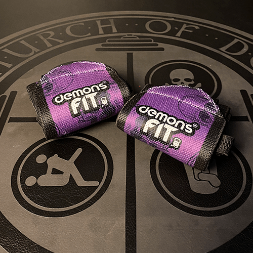 ELASTIC WRIST WRAPS PURPLE SKULLS