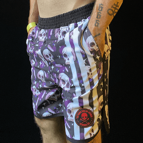 DEMON MENSHORT PURPLE TOTEN SKULL