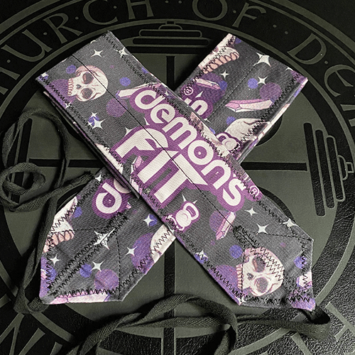 PURPLE TOTEN SKULL COTTON WRIST WRAPS