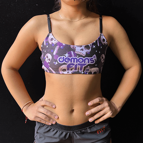 TOP TIRAS RECTAS PURPLE TOTEN SKULL