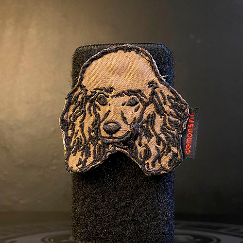 POODLE BLANCO DOG VELCRO PATCH 