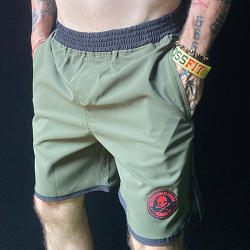 DEMON MENSHORT PLAIN COLOR ARMY GREEN