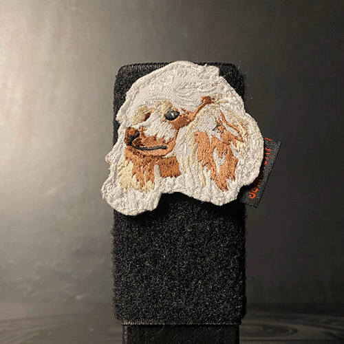 POODLE GRIS DOG VELCRO PATCH