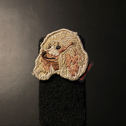 POODLE BEIGE DOG VELCRO PATCH