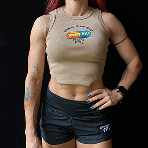 CROPTOP RIB RUNNING IS MY DRUG