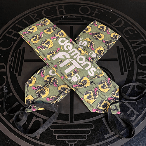 MUÑEQUERA TELA  SKULL TONGUE /U/VERDE MILITAR