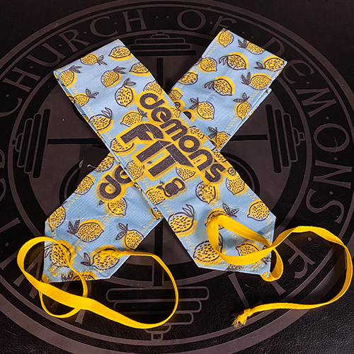 MUÑEQUERA TELA LEMON YELLOW/U/CELESTE