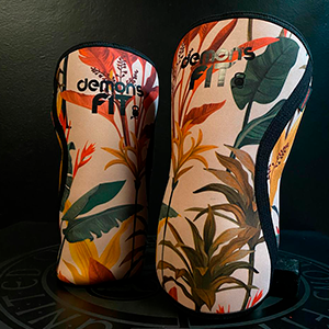 RODILLERAS TROPICAL LEAVE BEIGE AND GREEN