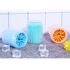 LIMPIA PATAS PARA PERROS TAPA TRANSPARENTE S (CALABAZA)