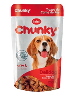 POUCHE CHUNKY DELIDOG TROZOS CARNE DE RES X 100 GR