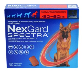 NEXGARD SPECTRA 30A60 KG (150/30 MG) ROJO CAJA X 1 TA