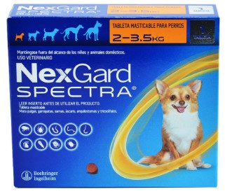 NEXGARD SPECTRA 2A3.5 KG (9/2 MG) NARANJA CAJA X 1 TA