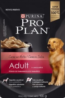 POUCHE PROPLAN WET DOG ADULT MEET 100 GR