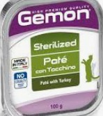 GEMON CAT STERILIZED X 100 GR PATE WITH TURKEY