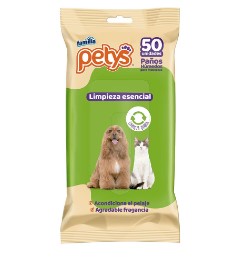 PETYS PAÑOS HUMEDOS LIMPIEZA ESENCIAL 50 UND