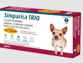 SIMPARICA TRIO CAJA X 1 TAB. (1.25 - 2.5kg) DORADO