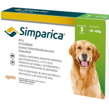 SIMPARICA 80 Mg (20-40kg) CAJA 1 TABLETA