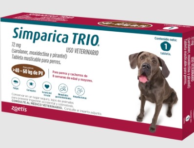 SIMPARICA TRIO CAJA X 1 TAB. (40-60kg) CAFÉ
