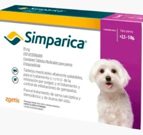 SIMPARICA 10 Mg (2.5-5kg) CAJA 1 TABLETA