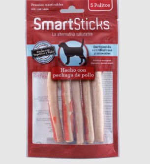 SMARTSTICKS CHICKEN 5PK SIN ARTIFICIALES 