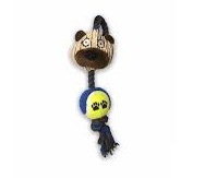 LAZO CON PELOTA PET FRIEND (CALABAZA) 33 CM