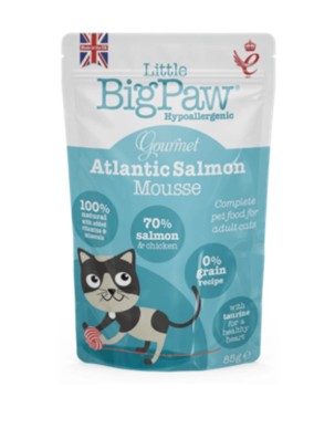 F LITTLE BIG PAW GOURMET ATLANTIC SALMON POUCH 85 GR