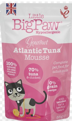 F LITTLE BIG PAW GOURMET ATLANTIC TUNA POUCH 85 GR