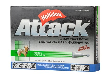 ATTACK PERRO 1 PIPETA X 0,5ML (HASTA 5KG)