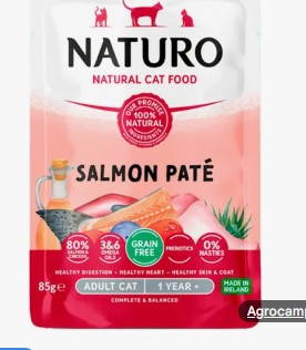 NATURO CAT POUCH SALMON PATE 85G