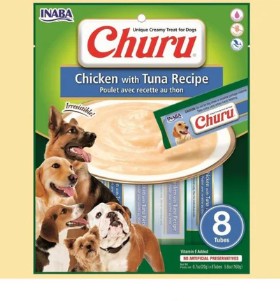 CHURU DOG 8 UNID CHICKEN-POLLO Y ATUN 160GR ( VERDE-AZUL)
