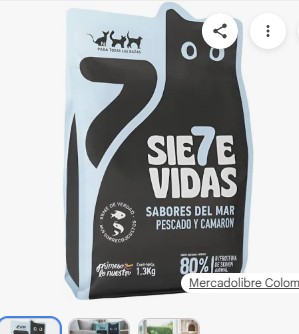 SIETE VIDAS SABORES DEL MAR( PESCADO Y CAMARON) 1,3KG