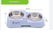 COMEDERO DOBLE DOS NIVELES (AZUL)