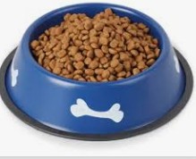 COMEDERO EN ACERO HUESITOS(PEQ. AZUL)