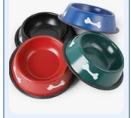 COMEDERO EN ACERO HUESITOS(MED. AZUL Y ROJO)