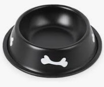 COMEDERO EN ACERO HUESITOS(GRANDE. NEGRO)