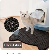 TAPETE DE FORMA DE GATO CAPA DOBLE NEGRO PEGUEÑO