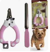 CORTA UÑAS PARA PERRO CON LIMA (ROSADO Y BLANCO)