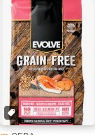 EVOLVE DOG GRAIN FREE SALMON 12LB