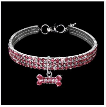 COLLAR HUESITO PARA PERRO Y GATOS-S ROSADO