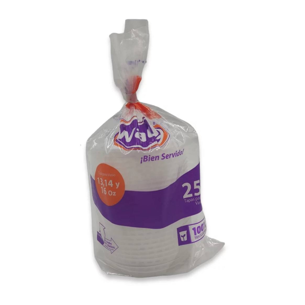 Tapa Vaso Plana 13, 14 y 16 onzas Wau! x 25und