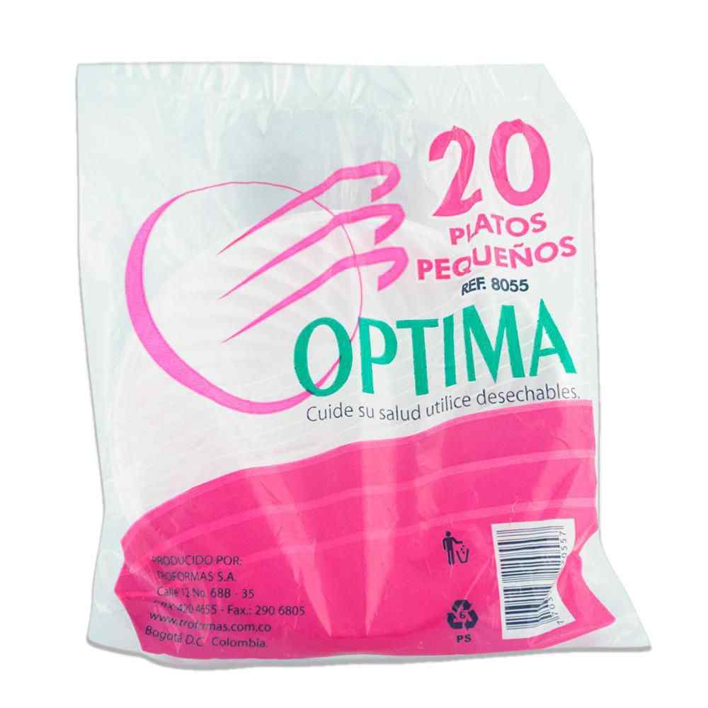 Plato Plastico Pequeño x 20und Optima