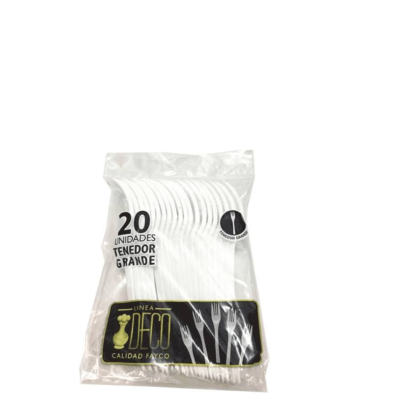 Tenedor Blanco Deco x 20und