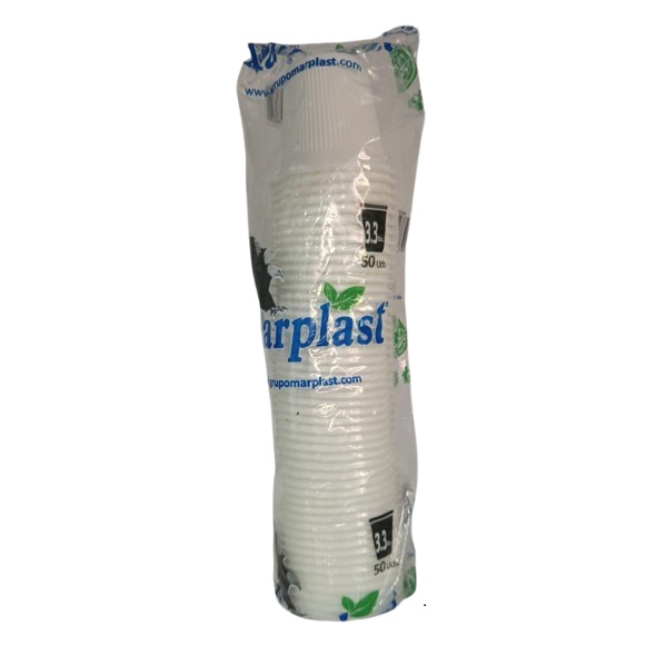 Vaso 3.3onz x 50und Blanco Marplast