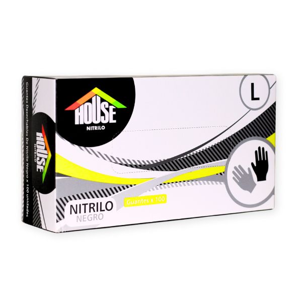 Guantes Nitrilo Negro House 100und