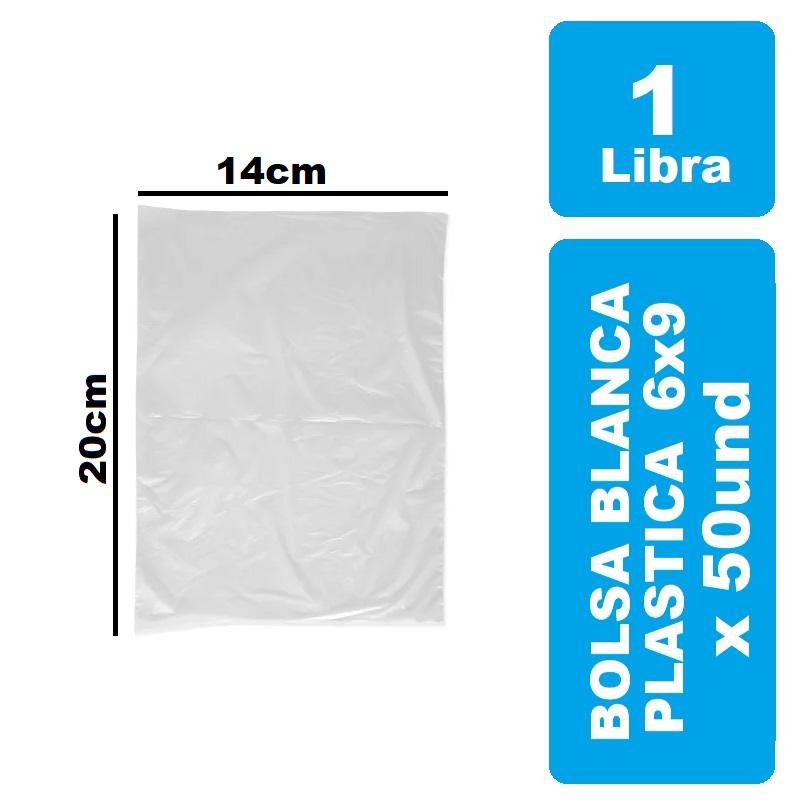 Bolsa 1 Libra 6x9 Blanca x 50und