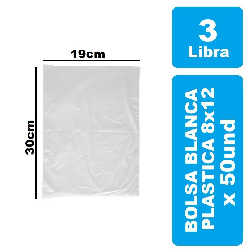 Bolsa 3 Libra 8x12 Blanca