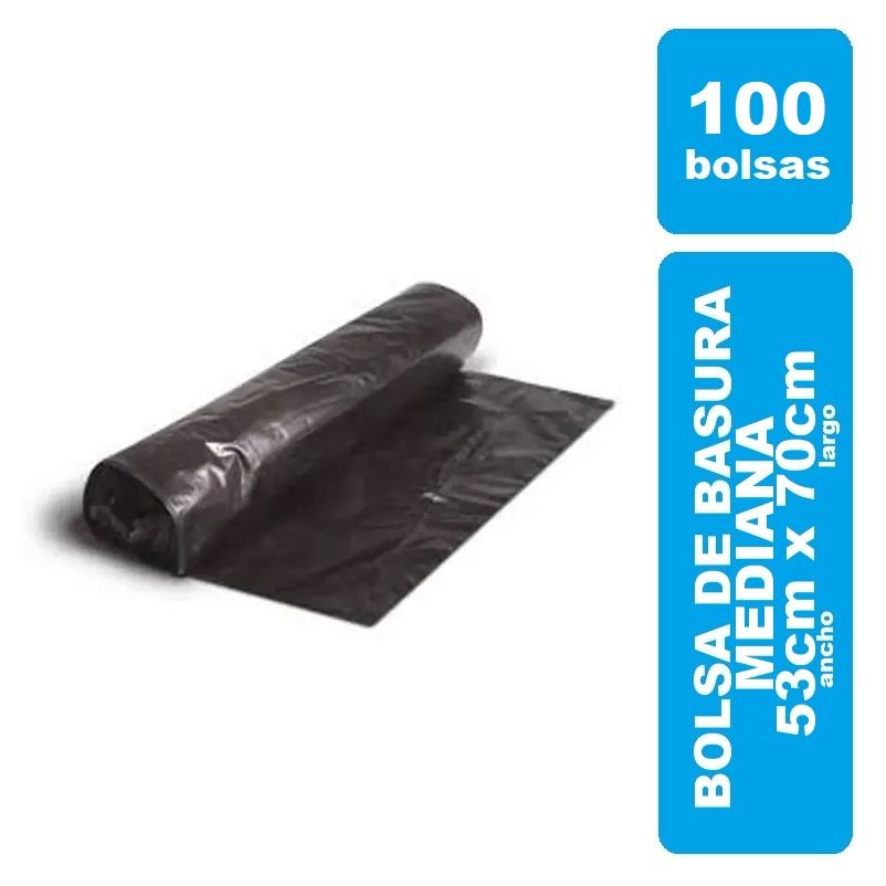 Bolsa Basura ROLLO Mediana Negra x 100und