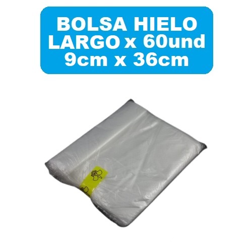 Bolsa Hielo Largo 9cm x 36cm 60und